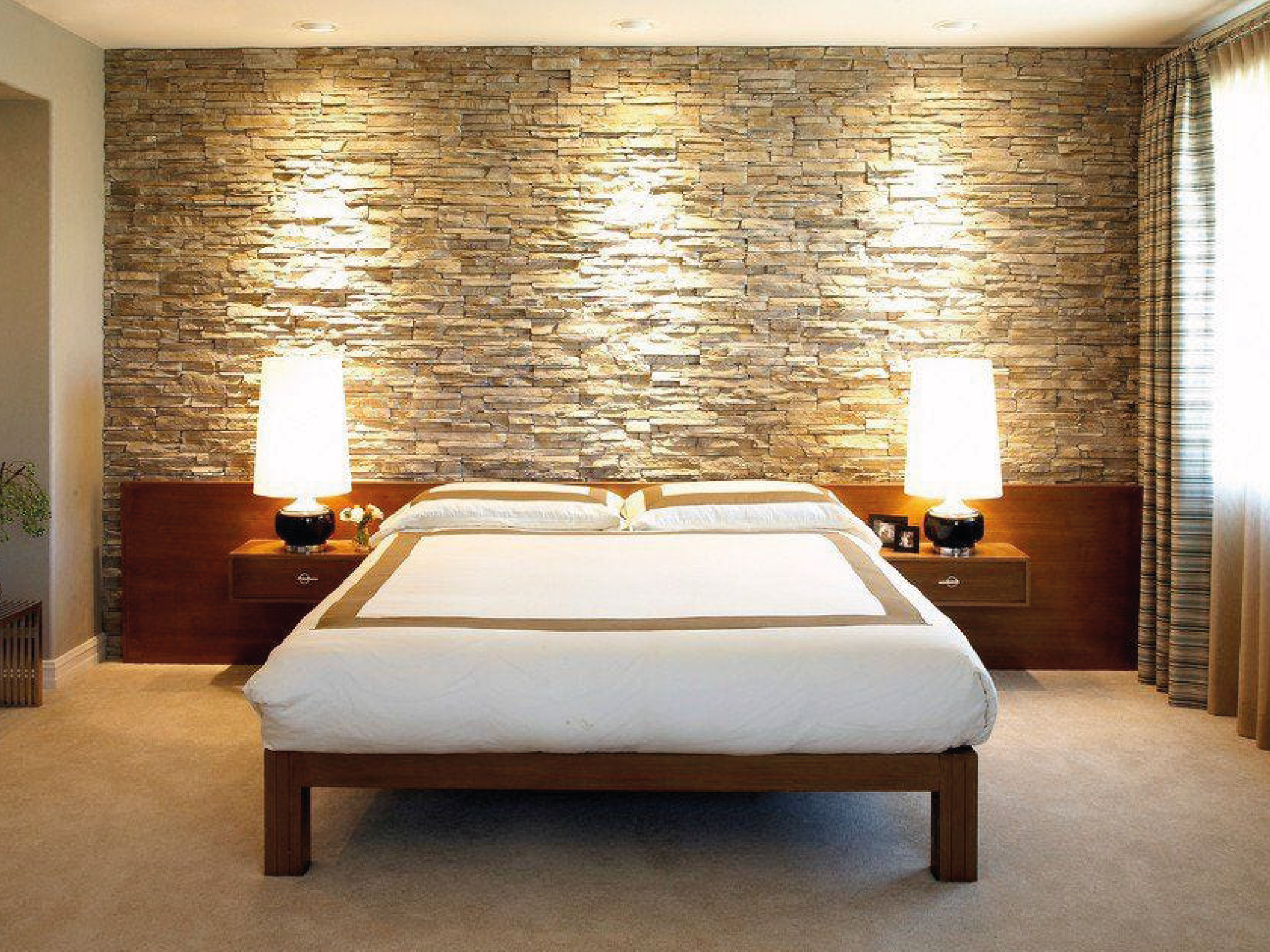 Stone effect feature wall